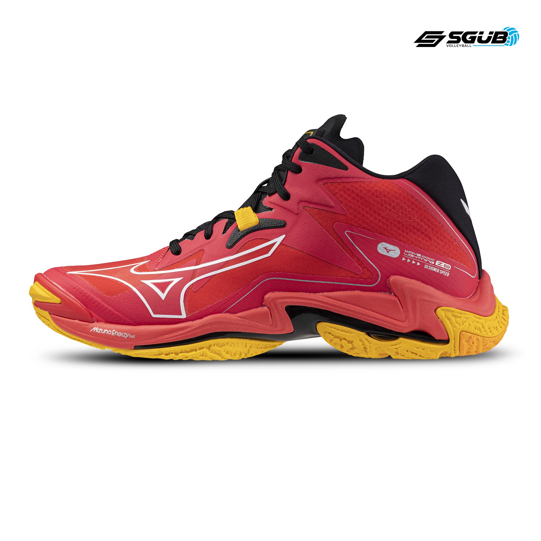 Mizuno WAVE LIGHTNING Z8 MID Radiant Red White Carrot Curl